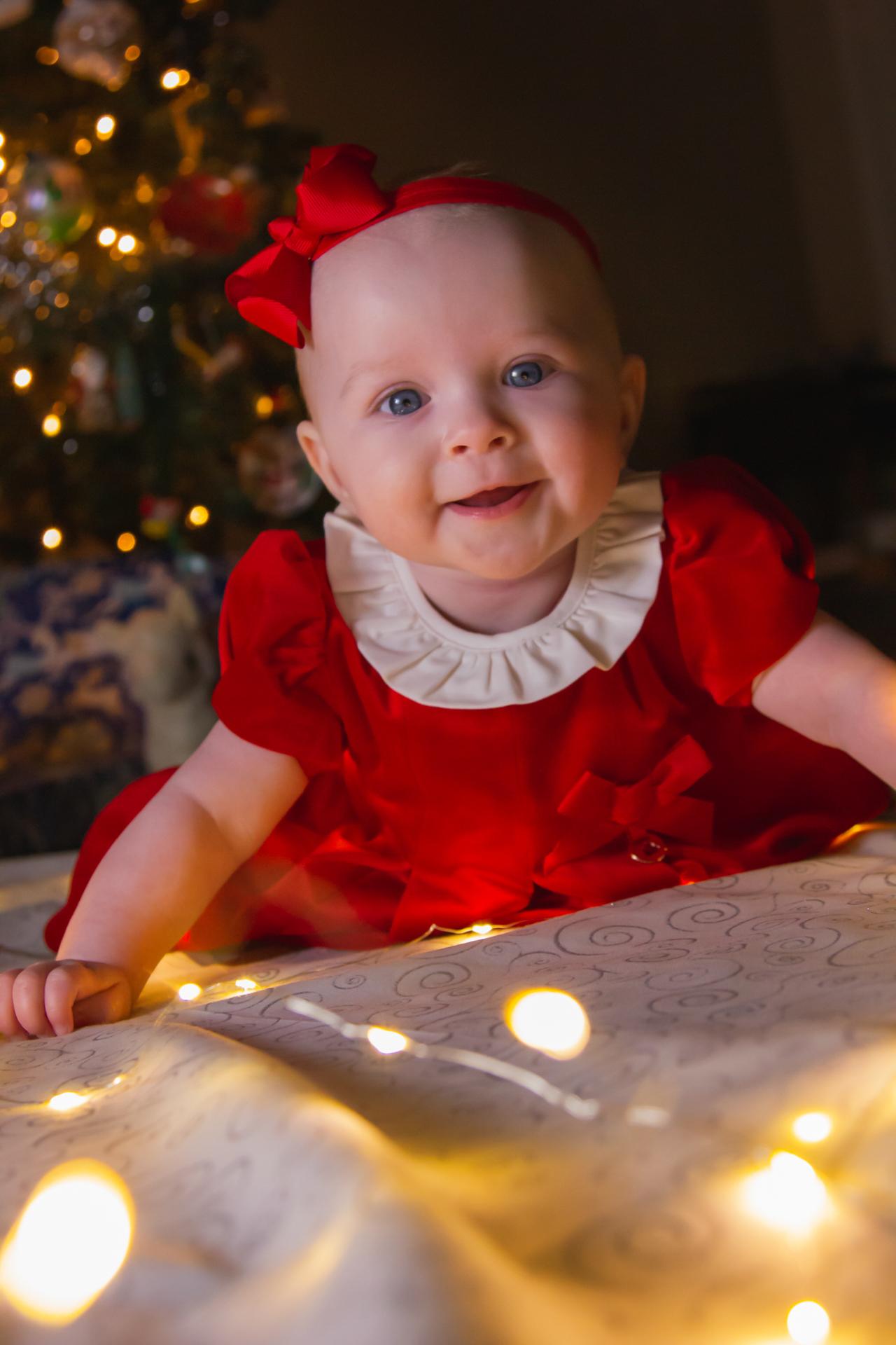 Claire smiling at Christmas